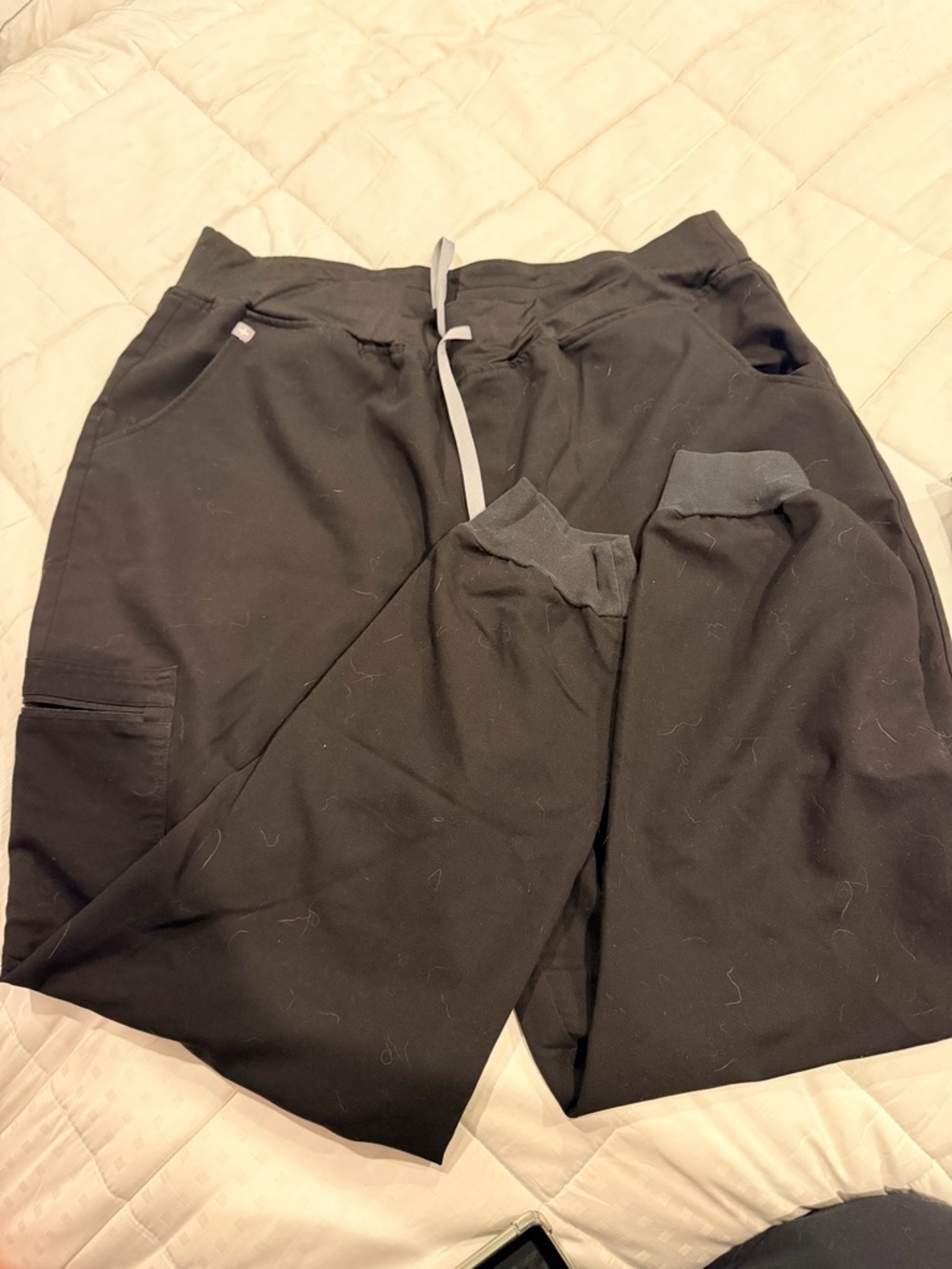 Figs Black Track Joggers with Drawstring